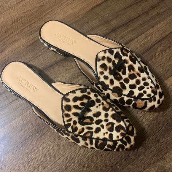 j crew leopard mules
